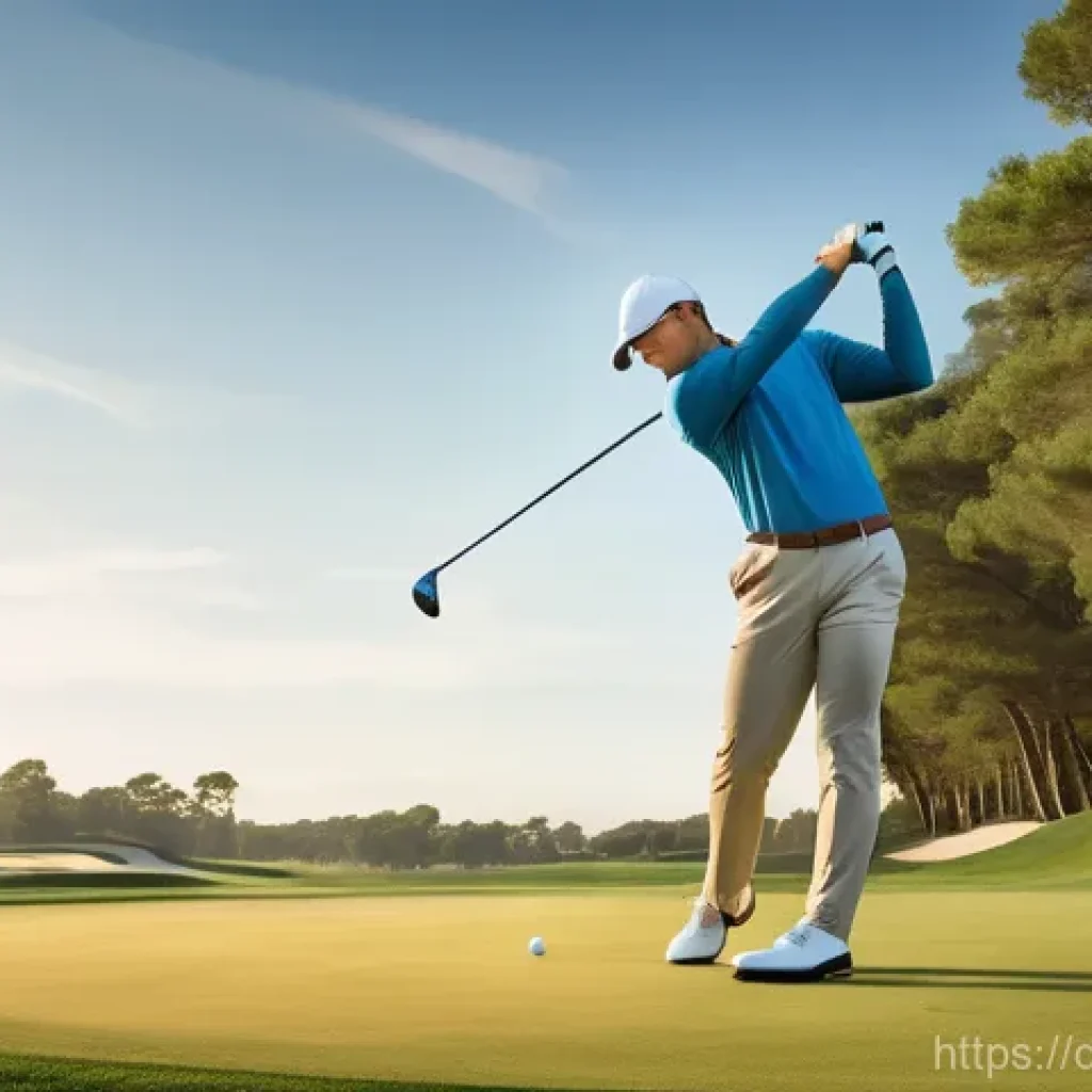 골프에서 중요한 멘탈 관리 팁 - **Positive Self-Talk and Visualization on the Golf Course:**
    A male or female golfer, approximat...