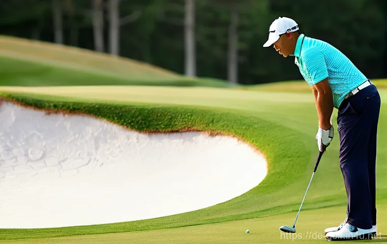 골프에서 중요한 멘탈 관리 팁 - **Positive Self-Talk and Visualization on the Golf Course:**
    A male or female golfer, approximat...