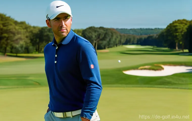 하이브리드 골프 클럽 사용법 - **Prompt 1: Versatility and Confidence on the Fairway**
    An adult male golfer, approximately 45 y...